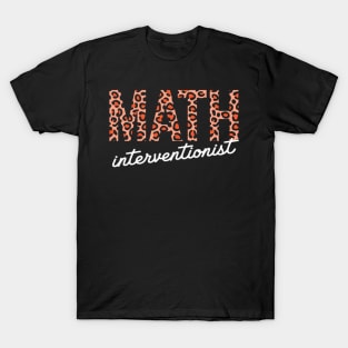 Math Interventionist leopard Cute Fall Autumn Thanksgiving T-Shirt